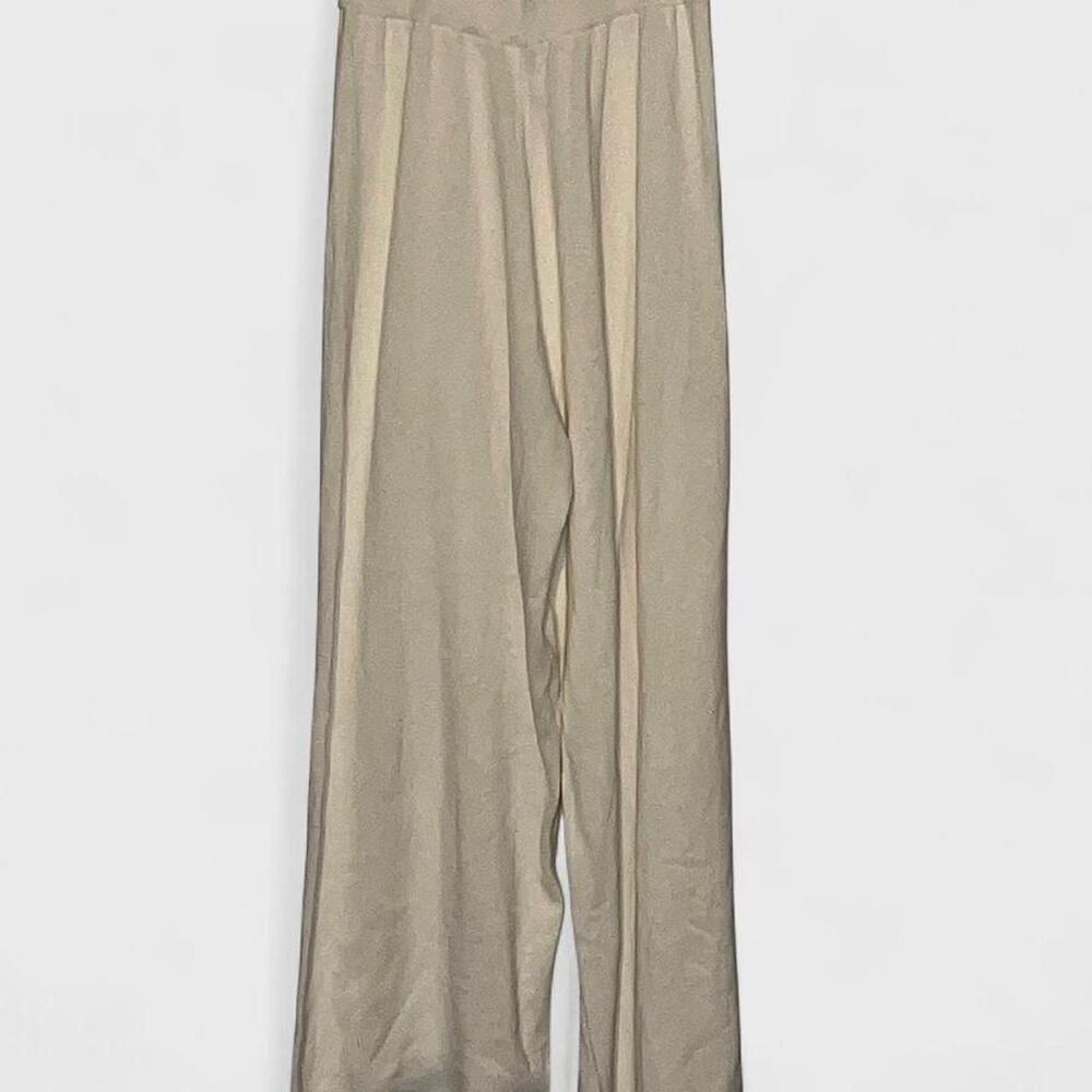 M.J. Carrol Cream Colored Wide Leg Knit Pants - Size XL